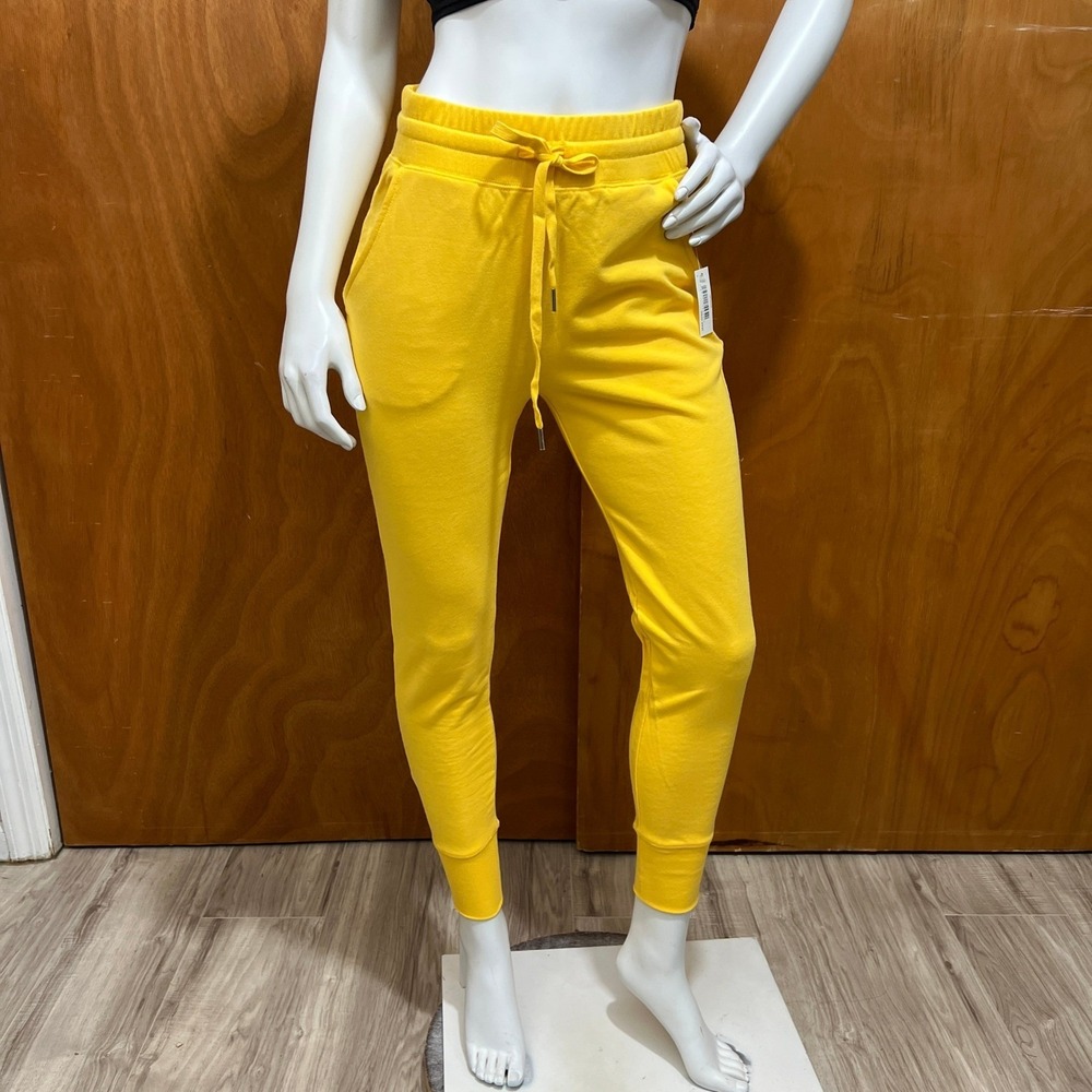 Daily Ritual Womens Jogger Sweatpants Size S Yellow Drawstring Lounge Pants NWT